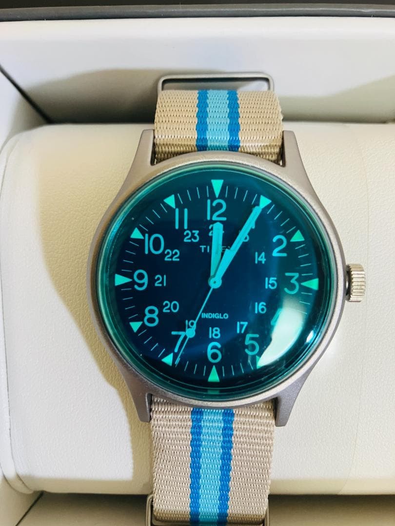 TIMEX TW2T25300 MK1 California Analog Nylon Wristwatch Sky Blue