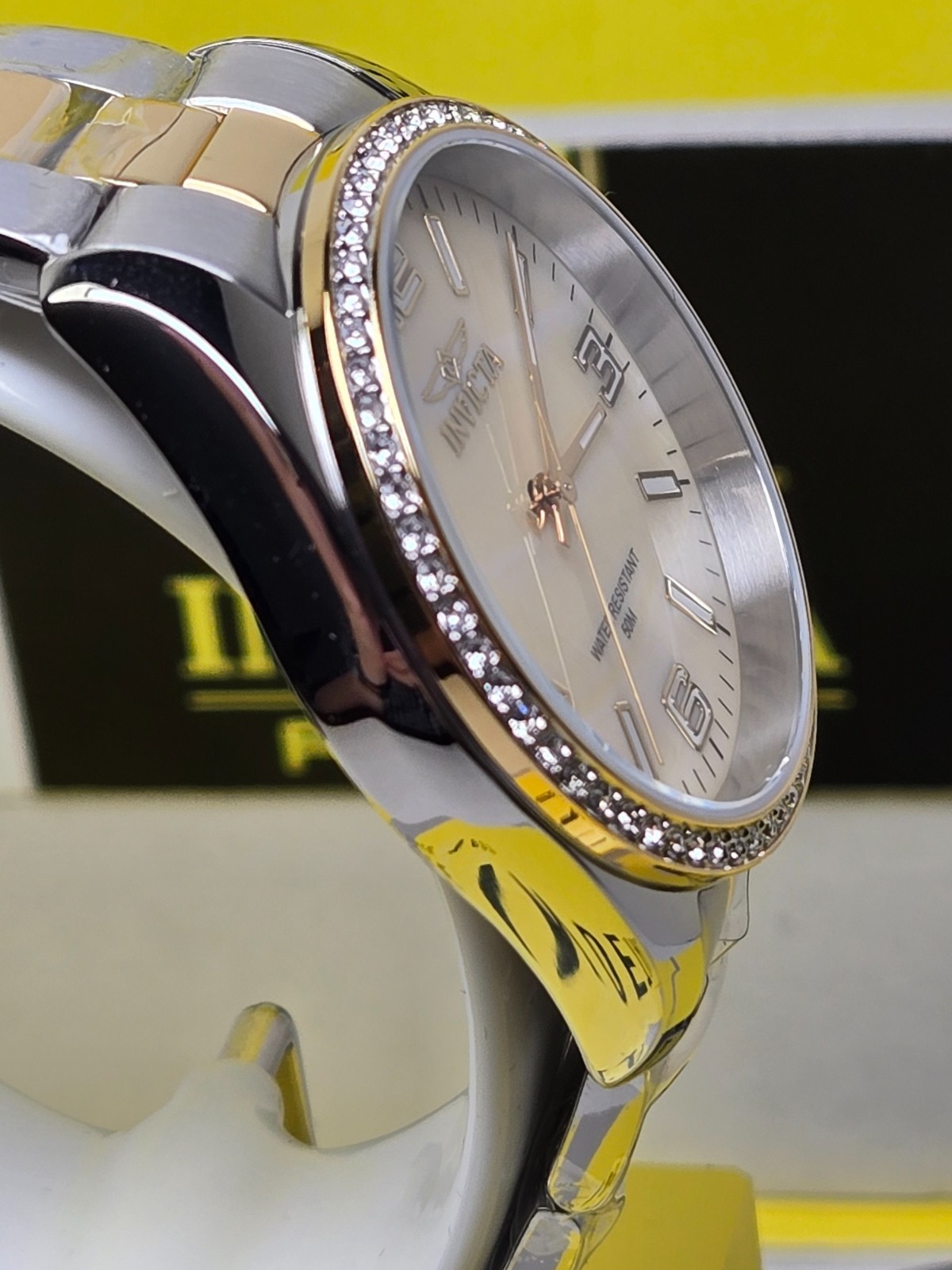Invicta Specialty Lautus Unisex Watch w/Mother of Pearl, 38mm. Gold, Steel NEW!!