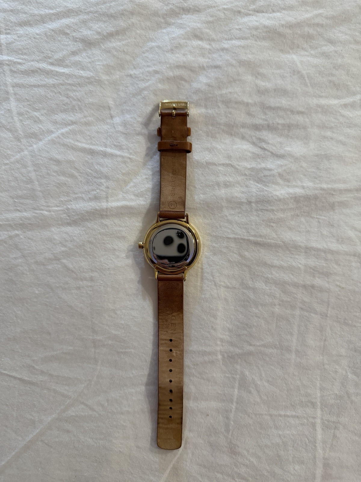 Skagen Denmark Women’s Quartz Watch Gold Case Brown Leather Strap 26mm 30m