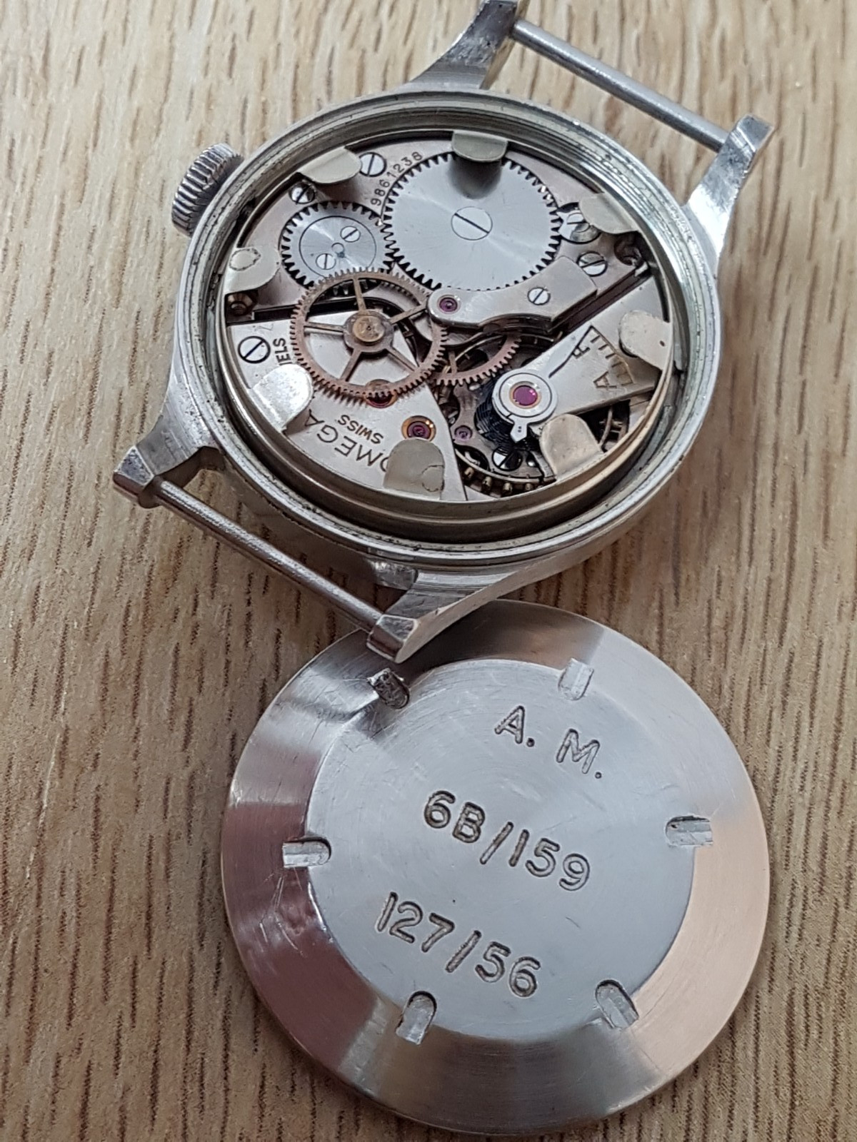 Omega British military Air Ministry 6B/159 RAF watch 56, issued Pilot watch