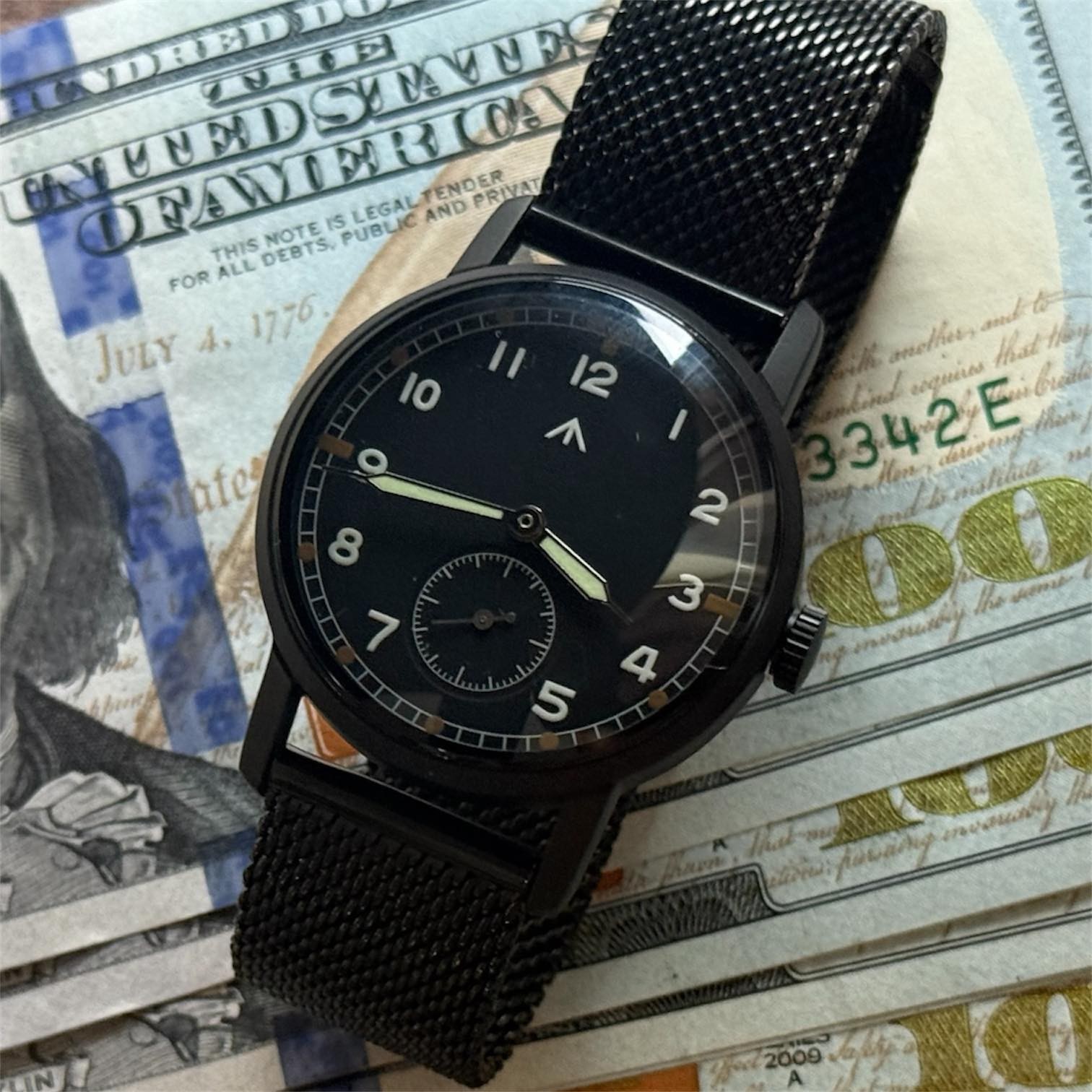 Pobeda Pilot Soviet Mechanical Black Dial Vintage Watch Zim 1990s Russian Men’s
