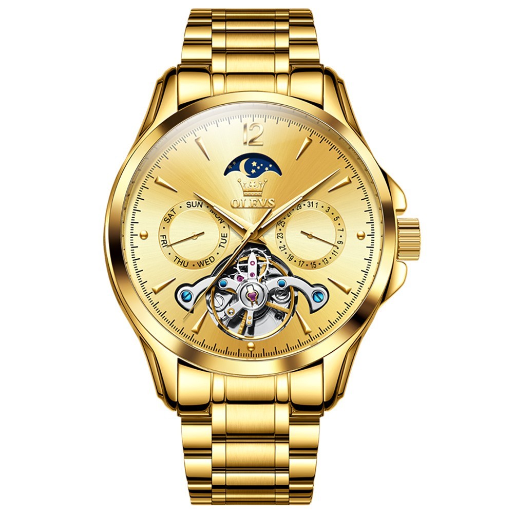 OLEVS 6663 Stylish Simple Multi-functiom Water Resistant Male Mechanical Watch