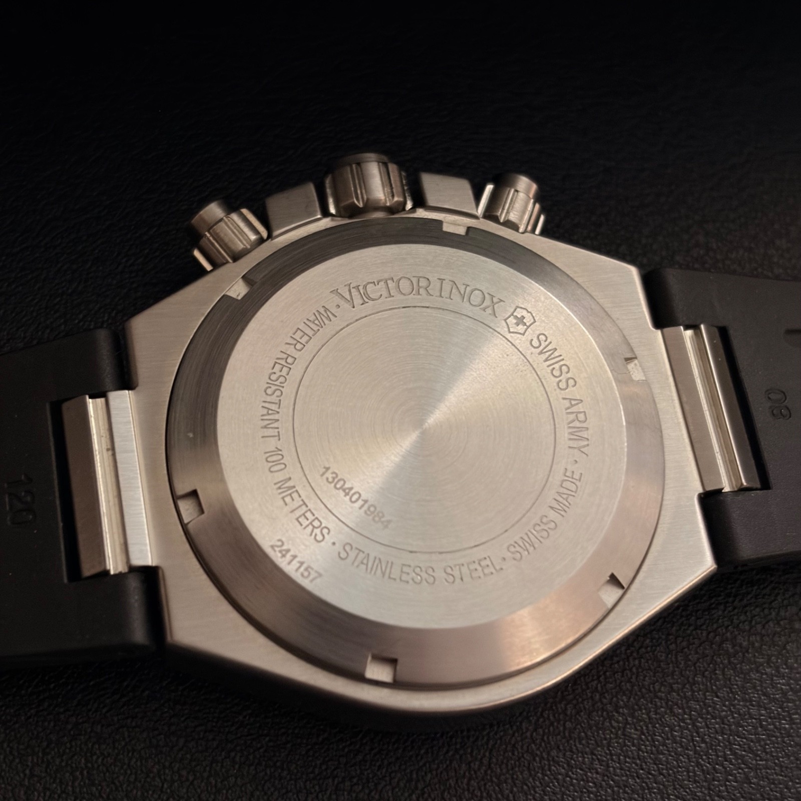 Victorinox Swiss Army Convoy Chronograph Watch Black Rubber Strap (Model 241157)