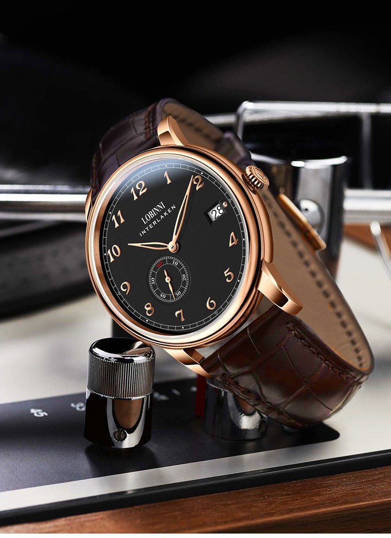 LOBINNI Men Automatic Watch 40mm Mechanical Wristwatch Hangzhou 5000 Micro Rotor