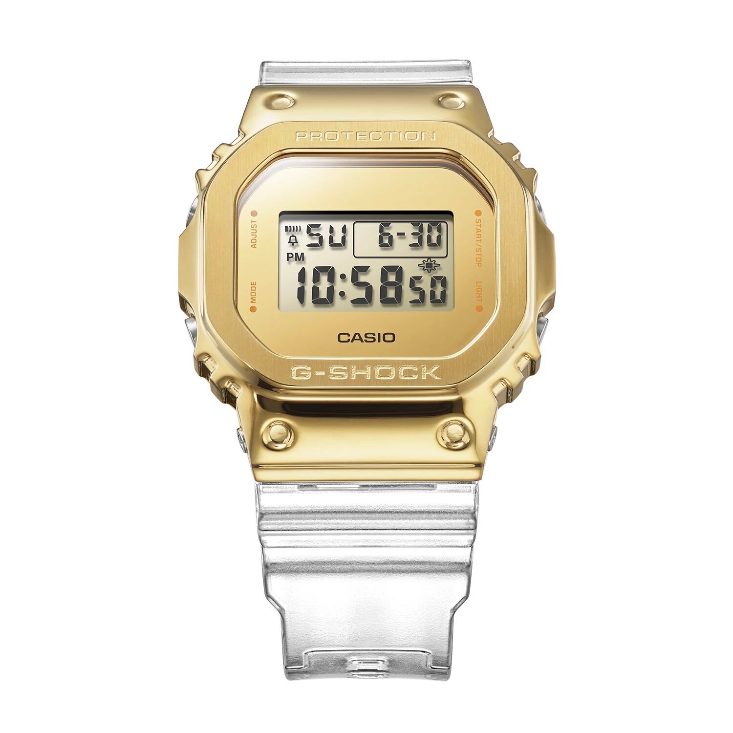 New Casio G-Shock Yellow PVD LTD Transparent Strap Series Watch GM5600SG-9