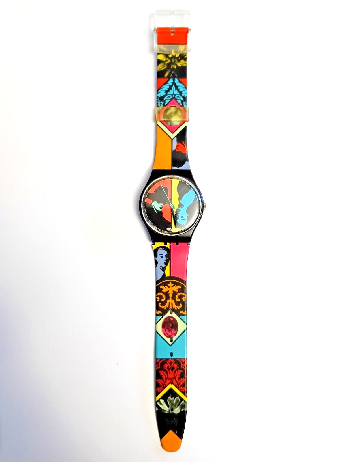 Swatch Gent New Coloured Love GB122 1988 Vintage Wristwatch Years 90 NOS
