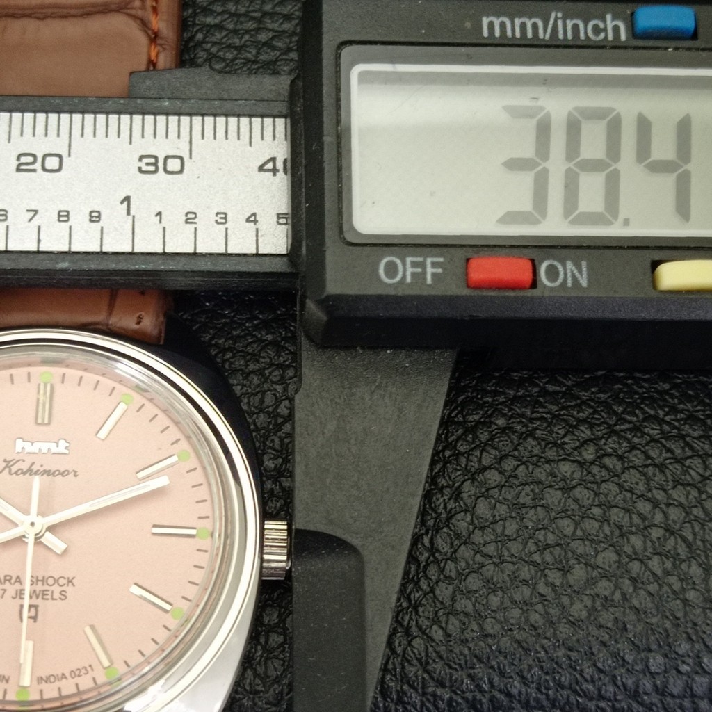 HAND-WINDING VINTAGE HMT KOHINOOR INDIAN MENS PINK COLOR DIAL WATCH a440994-1