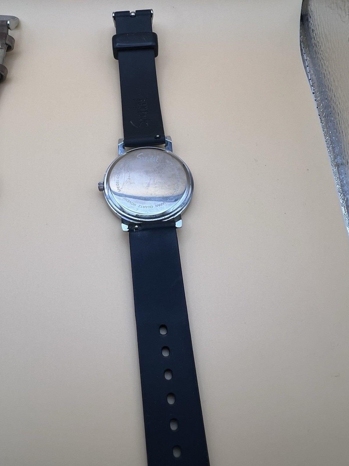 Coleman Quartz Watch Brown Leather & Speidel Quartz Watch Black Rubber Band