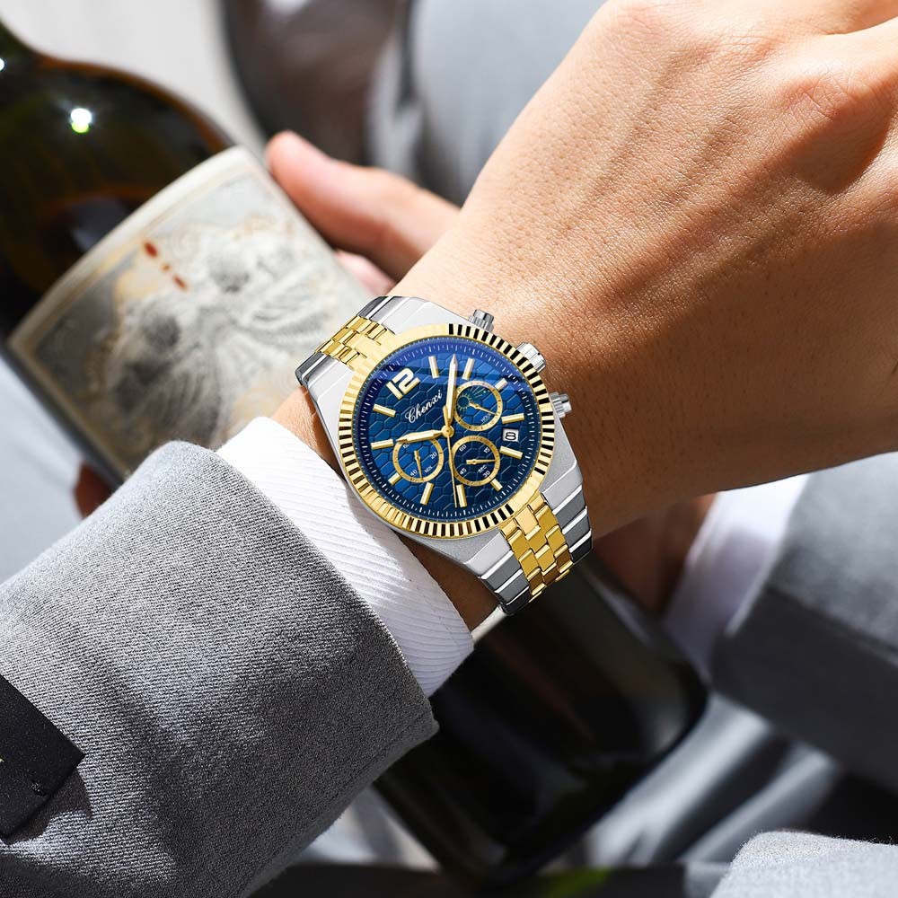 CHENXI Men Quartz Watch Chronograph Wristwatch Six-hands Male Business Watches