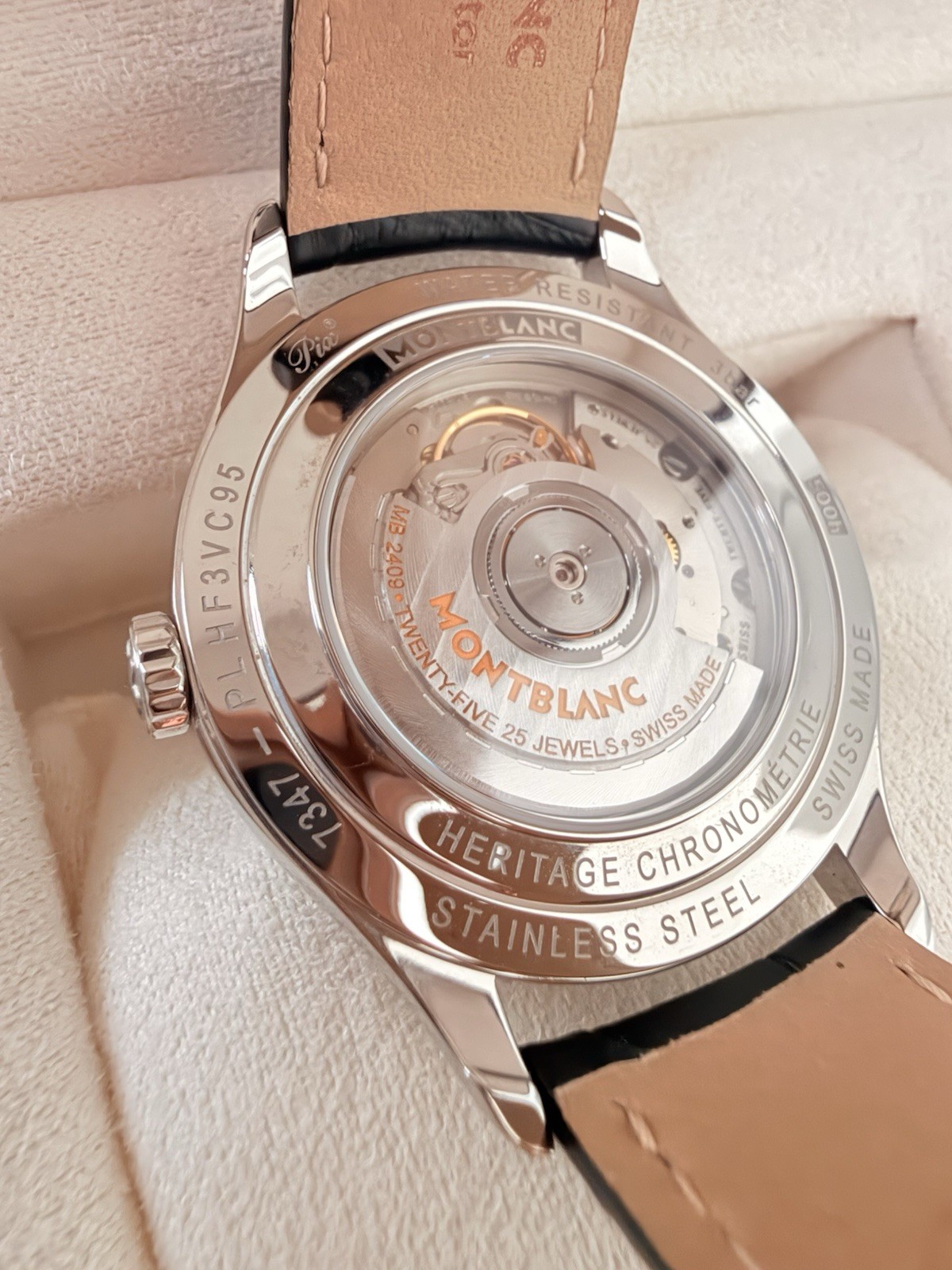 Montblanc Heritage Chronométrie Automatic Silver Dial Date Black Leather Strap
