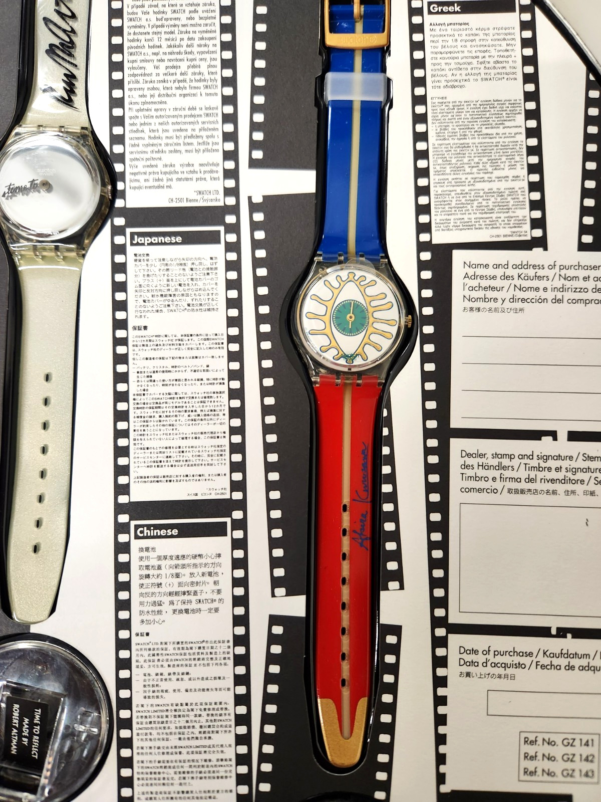 Swatch 100 Years of Cinema 1895-1995 Anniversary 3-Piece Set, Needs Batteries