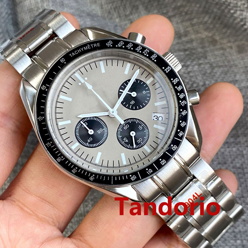 Bliger 40mm VK63 Quartz Full Functional Chronograph Watch Glide Folding Clasp