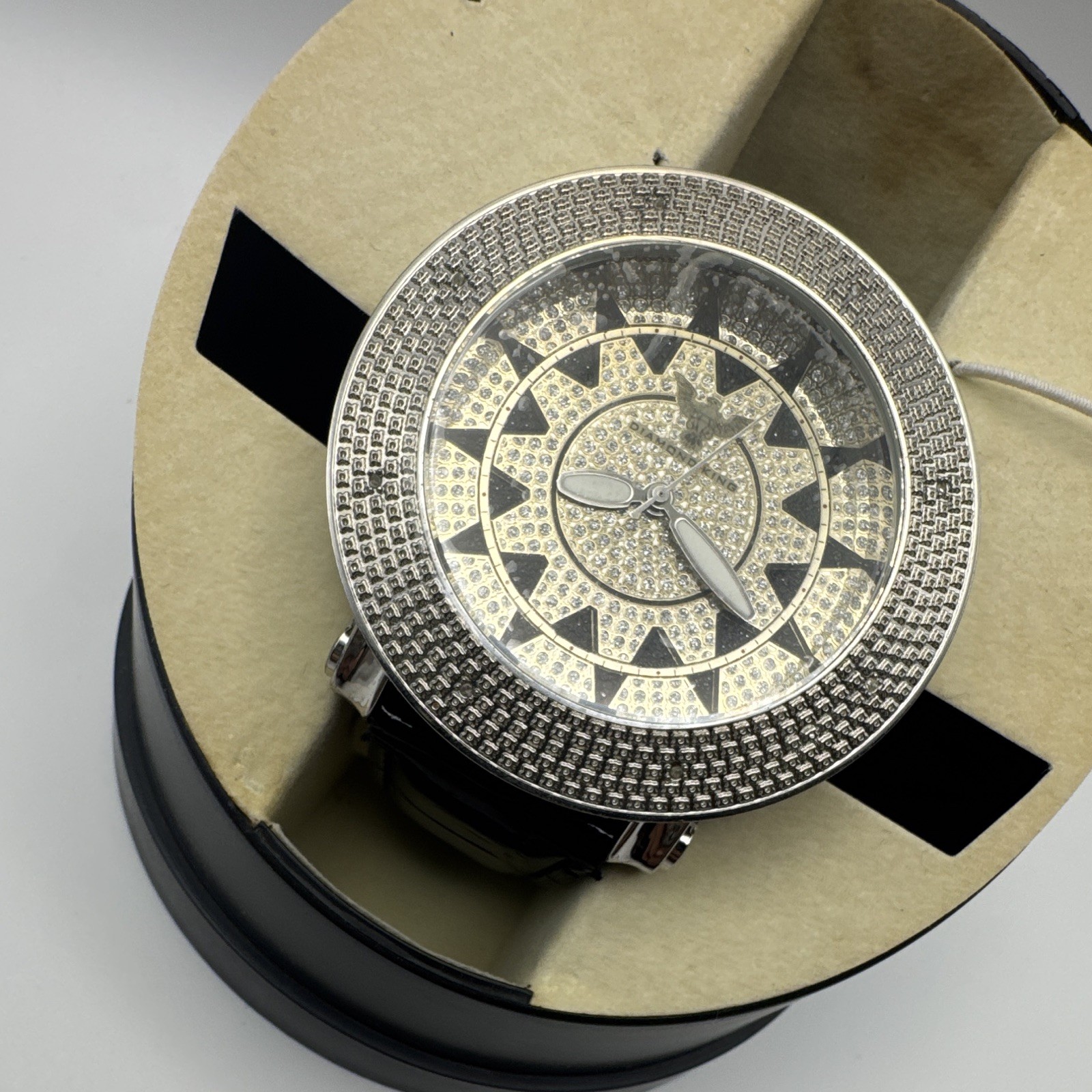 Diamond King DKW-0748 Watch New Battery Black Band Display Case Men’s Fashion