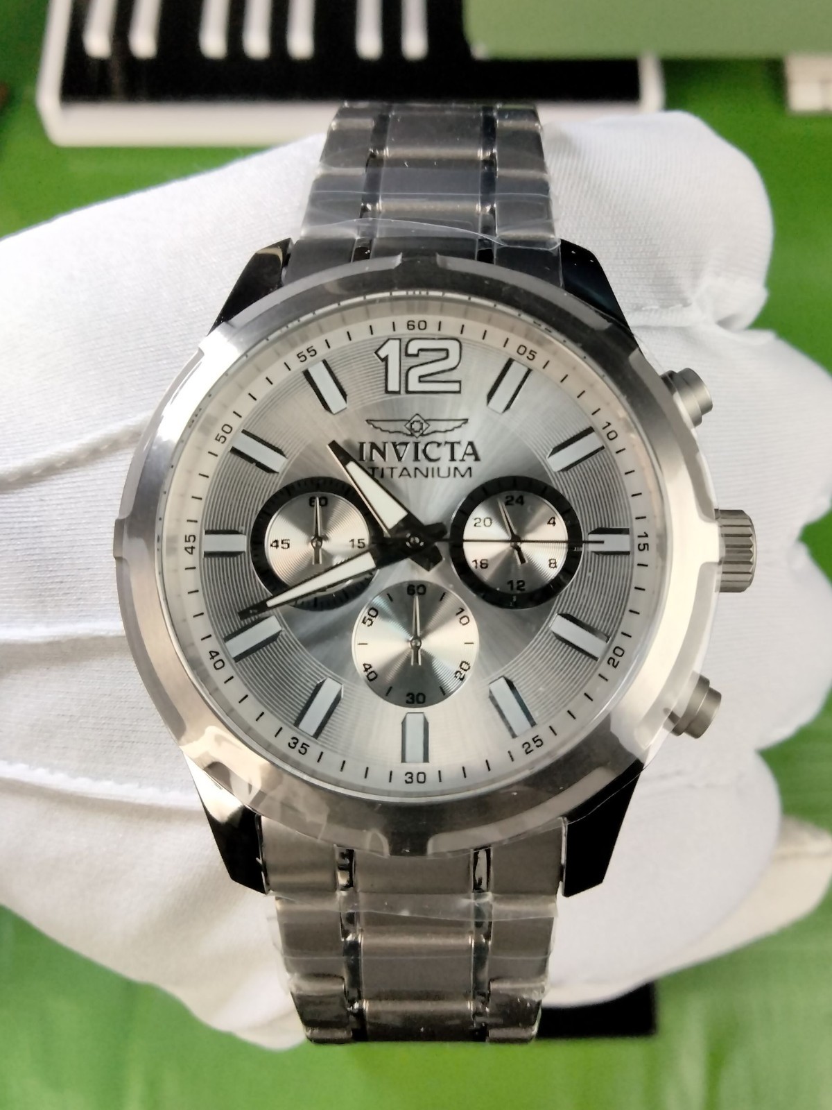 Invicta 47510 TI-22 Titanium Men 44.5 mm Chronograph Silver Quartz Watch WR 50 M