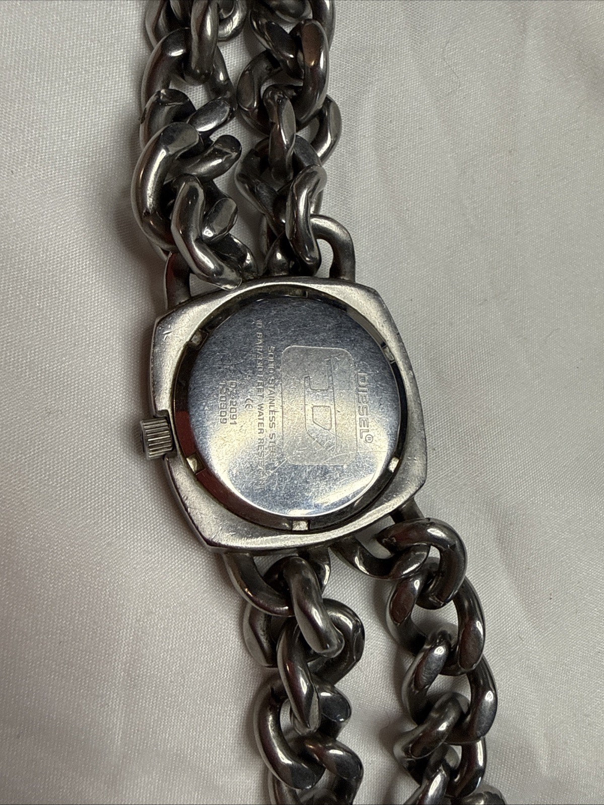 Vintage Diesel DZ-2091 Dual Chain Quartz Watch Japan 10 Bar Lug To Lug 7”
