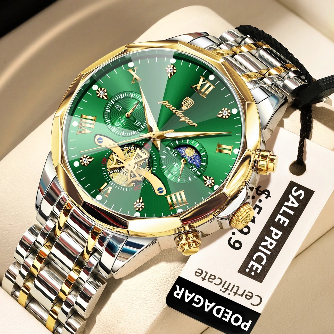 POEDAGAR Luxury Men Watch Top Original Waterproof Luminous Chronograph Man Wrist