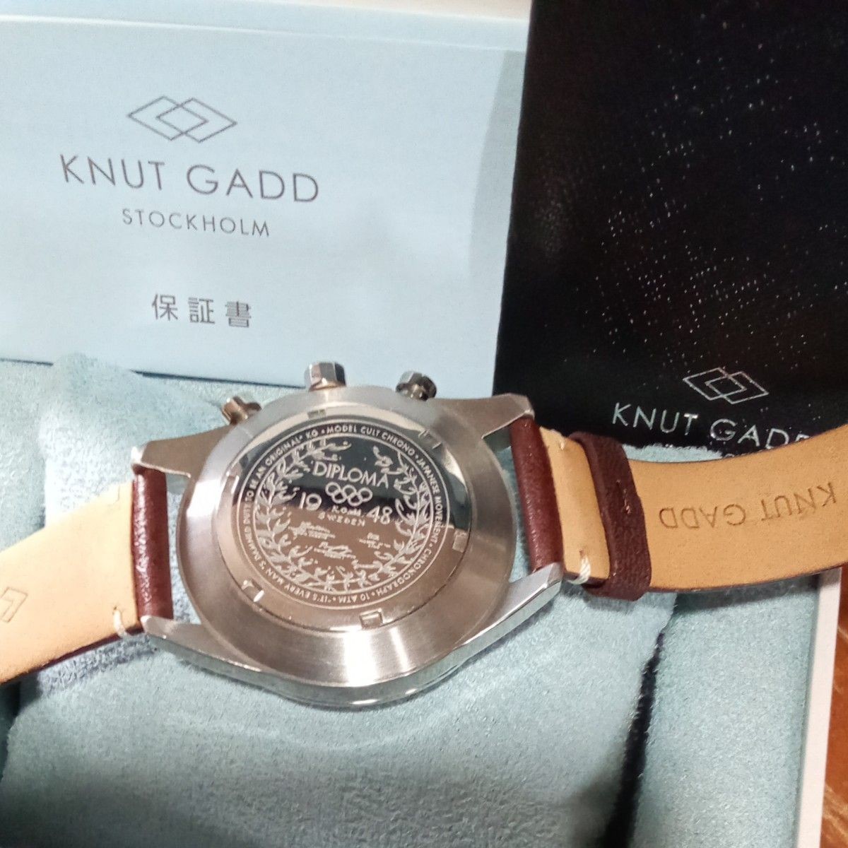 Knut Gadd Stockholm Cult Chrono Mens Quartz Watch Reverse Panda Leather 10 ATM