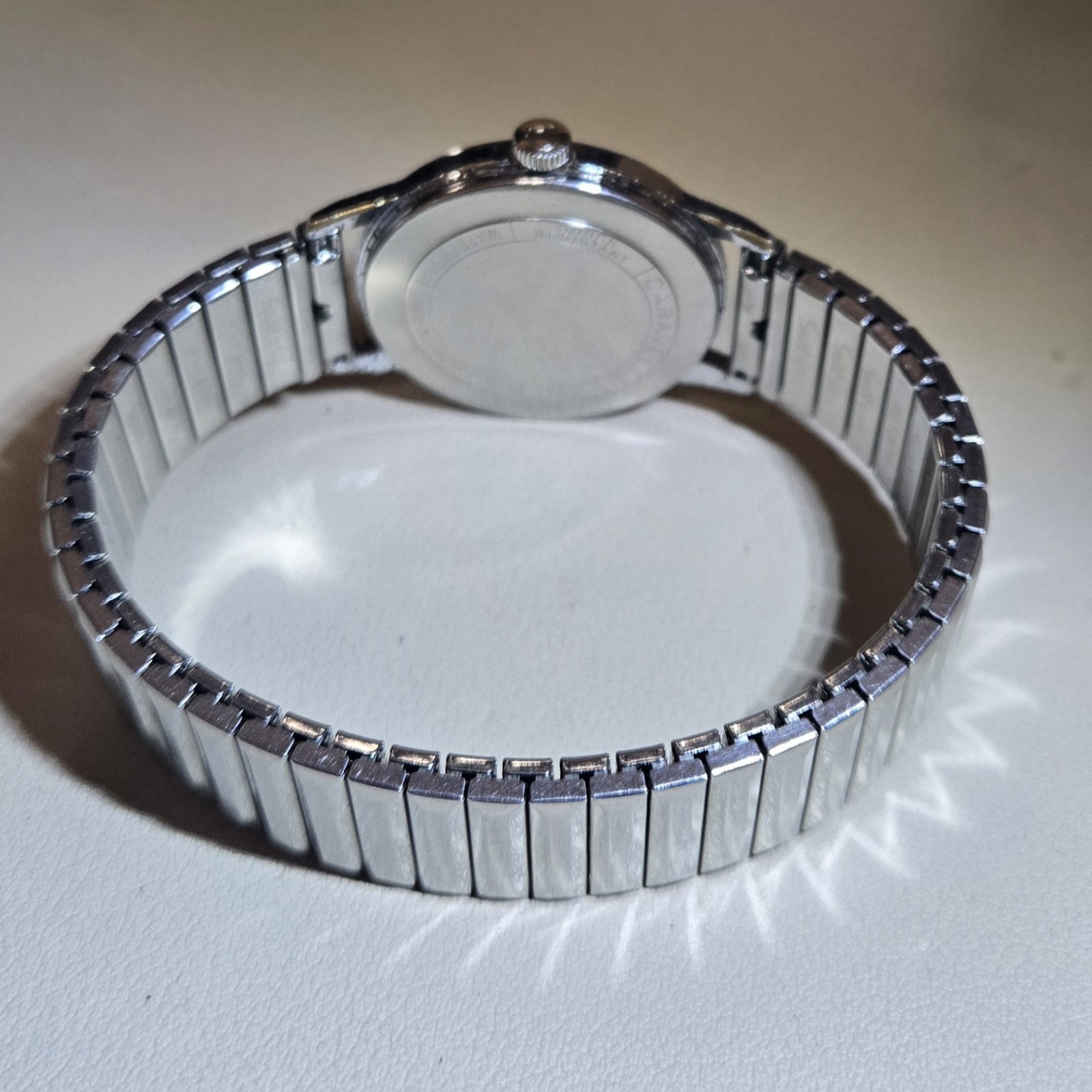 Caravelle Men’s Vintage Manual Wind Watch White Dial Silver Bracelet 33mm