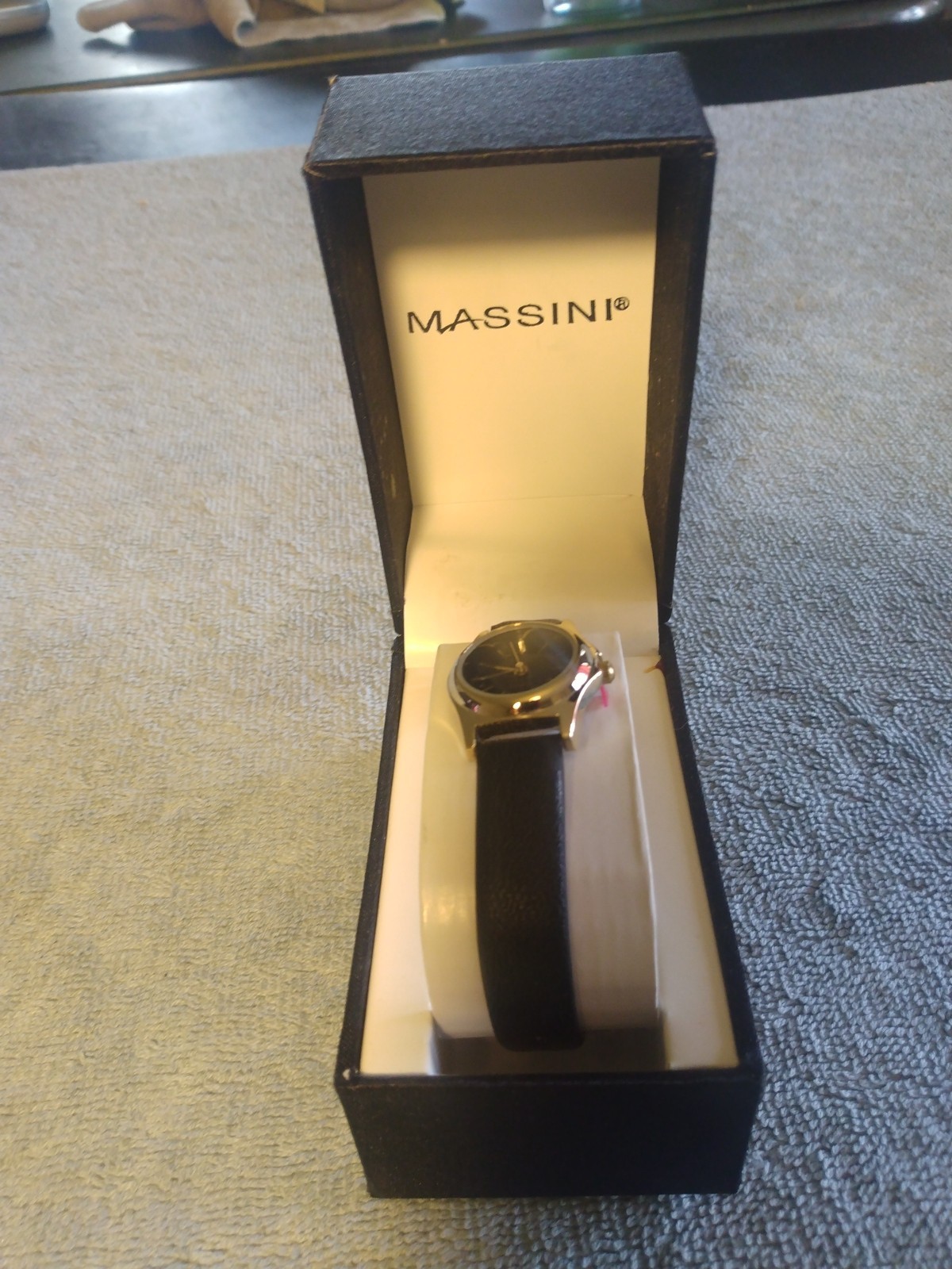Vtg Massini Wristwatch Quartz Leather Band NIP