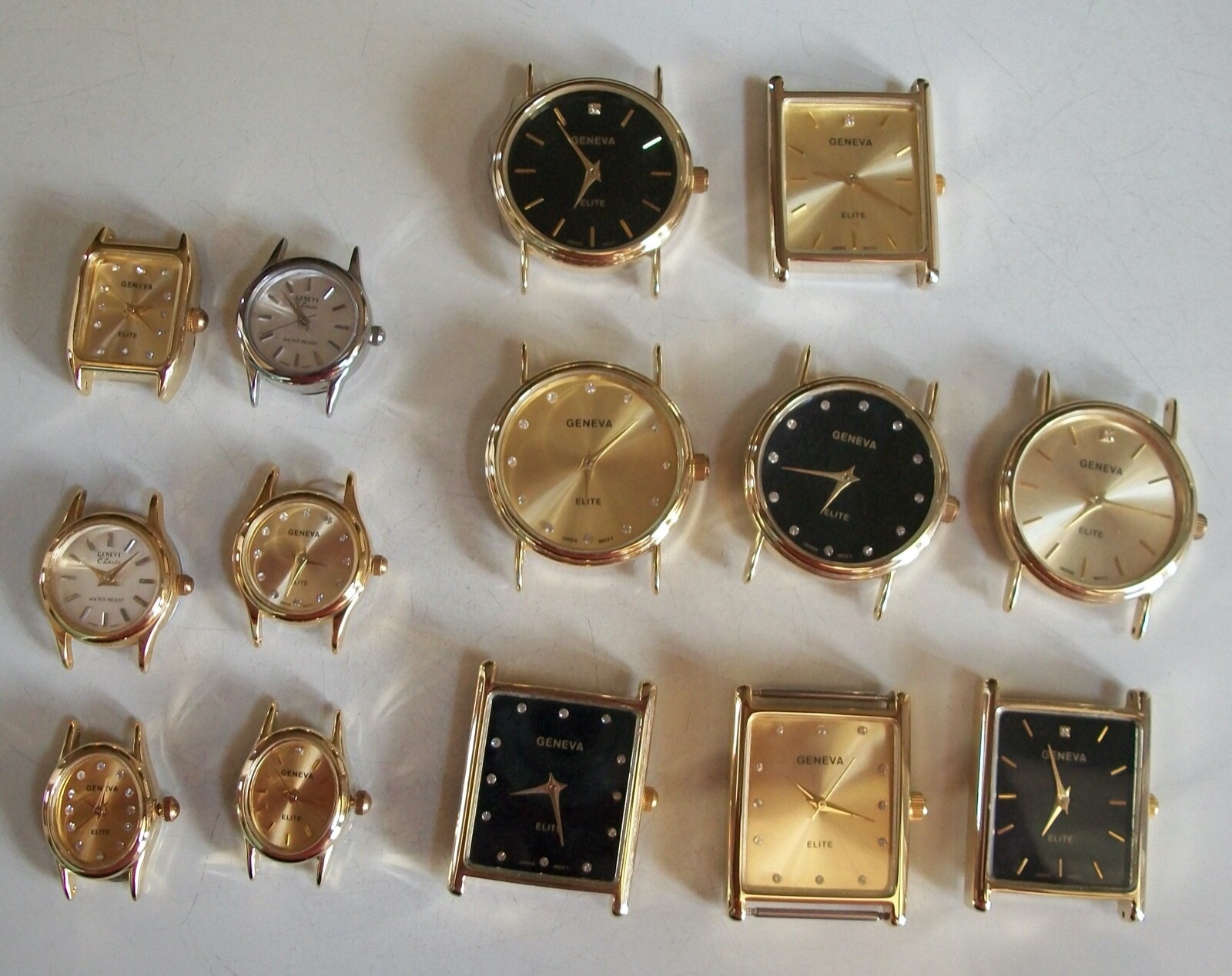 Geneva Men, Women gold finish watch face movement for watches