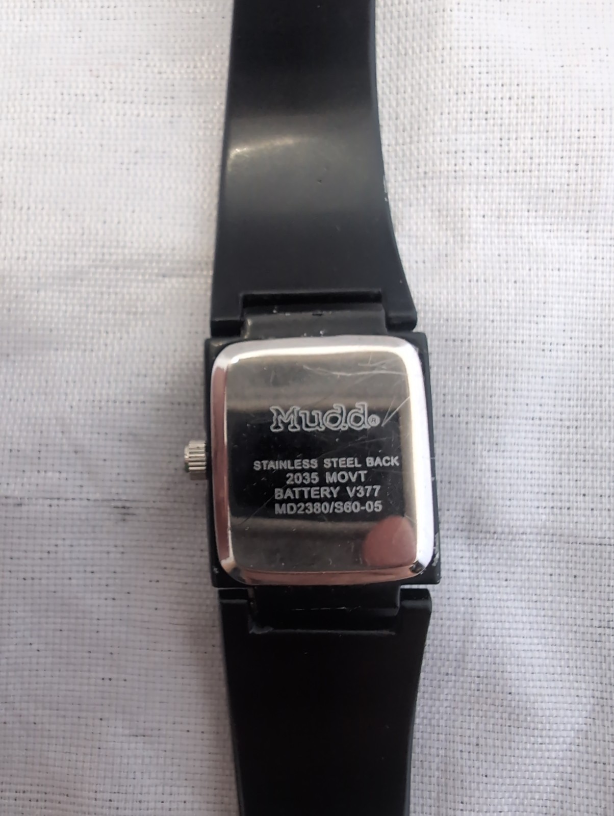 Vtg Mudd Stainless Steel Black With Multicolor Dial Flowers Hippy Women’s Watch