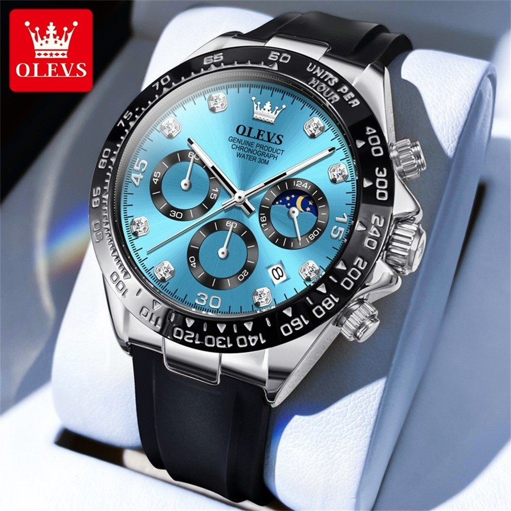 Waterproof Quartz Luxury Watch OLEVS Business Men’s Luminous Date Strap