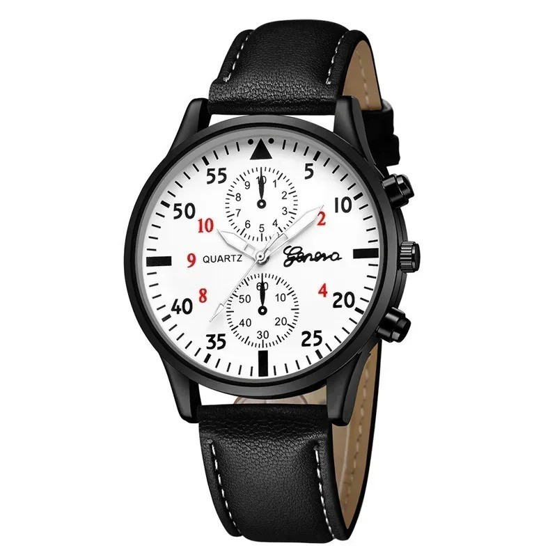 4/2/1pcs Men Sports Watches Set Man Business Quartz Wristwatch Luxury Brown Leat