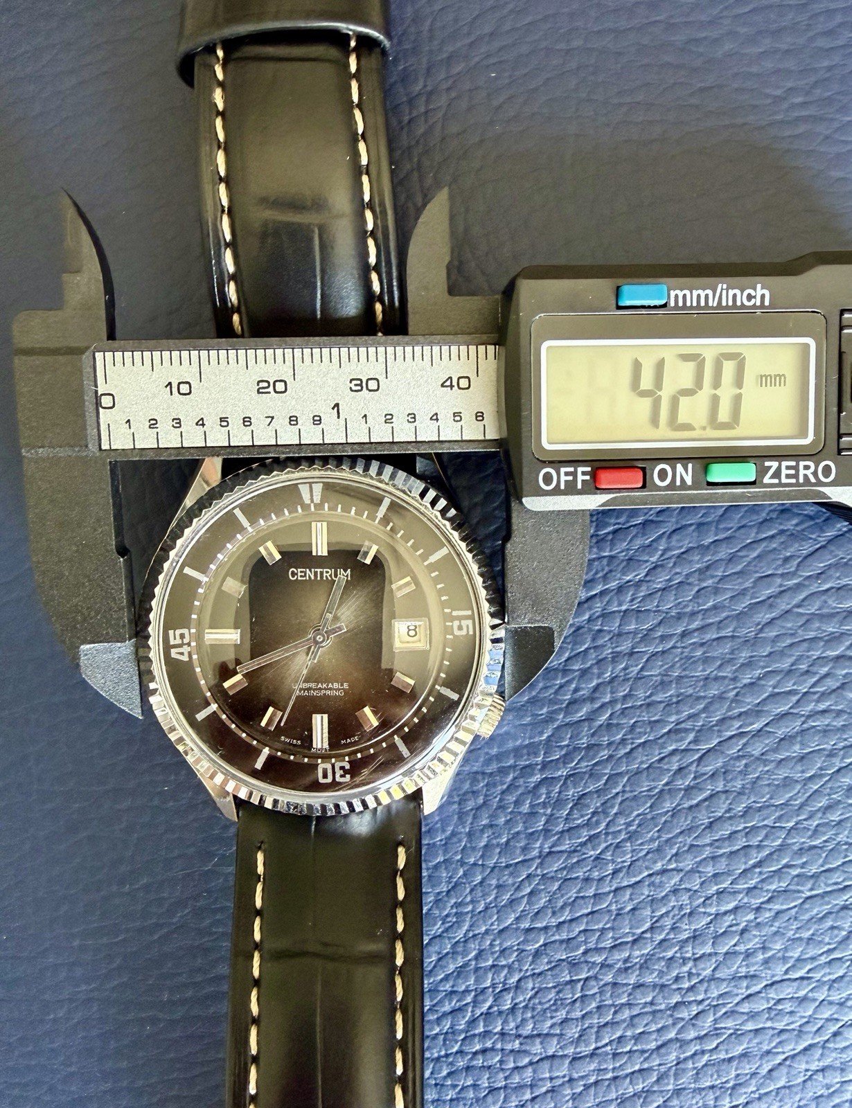 Vintage CENTRUM Swiss Mechanical Diver Watch- Dual Crown -Inner Rotating Bezel