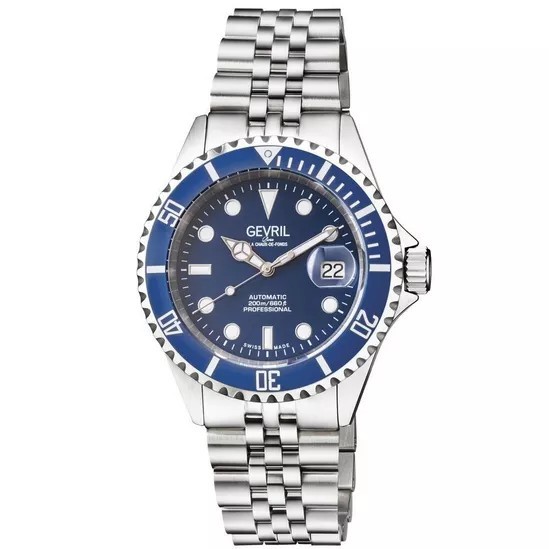 Men’s Gevril Wall Street Ceramic Bezel Swiss Automatic Watch (4851B)