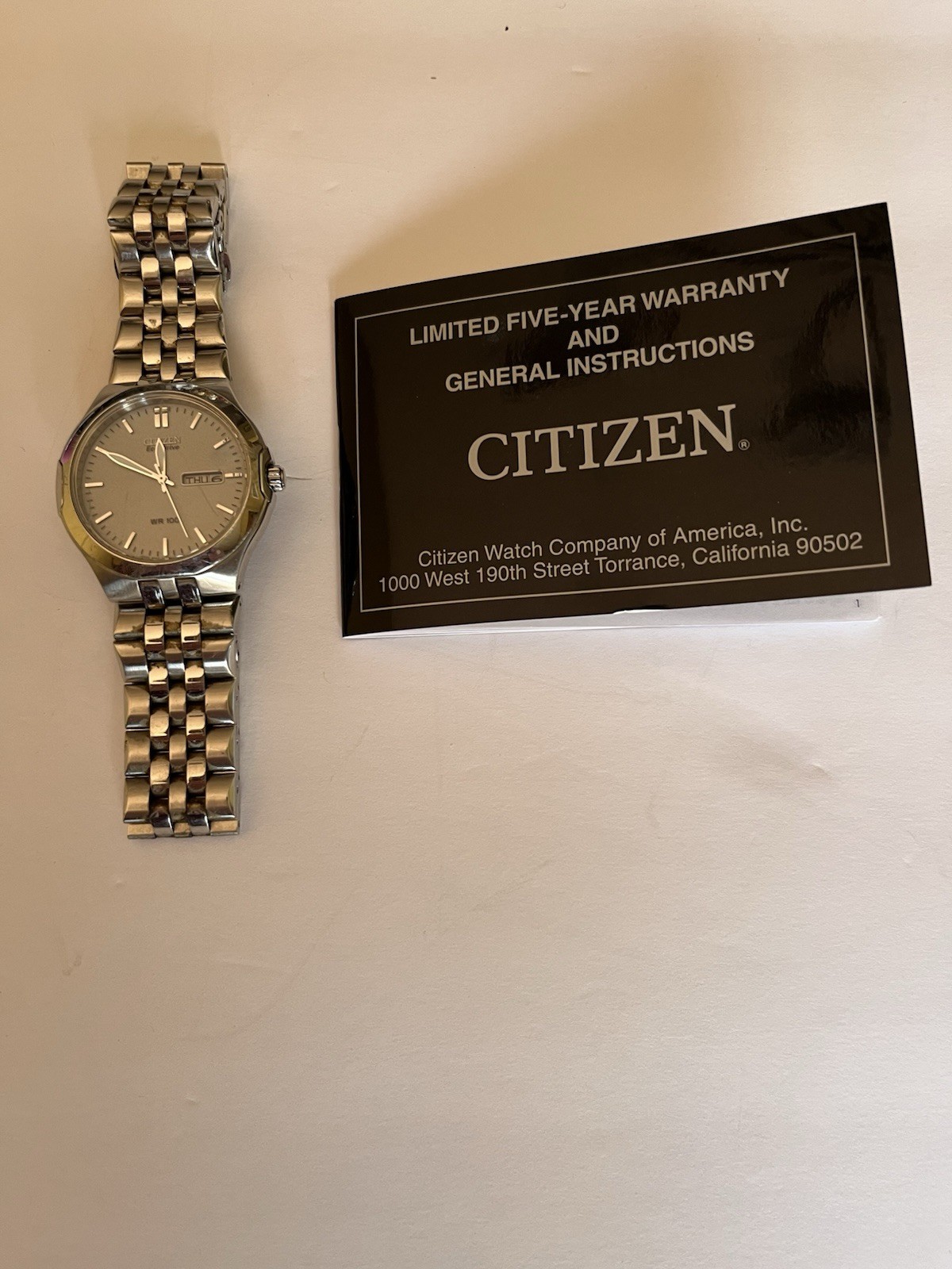 Citizen Eco-Drive Men’s Silver Stainless Bracelet Watch Day/Date WR100