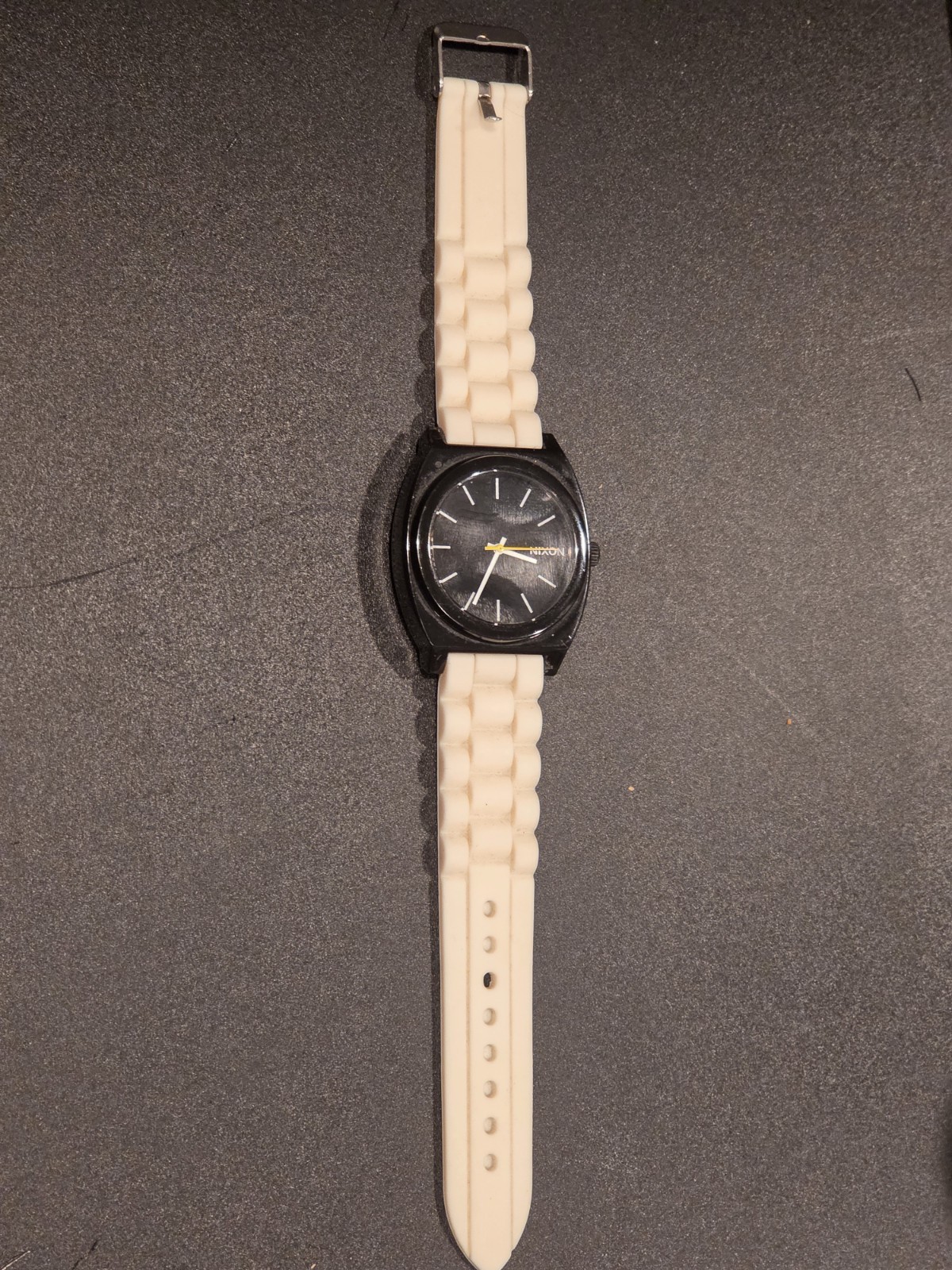 Nixon The Time Teller Quartz Watch Men 100m Black Polycarbonate New Battery C77