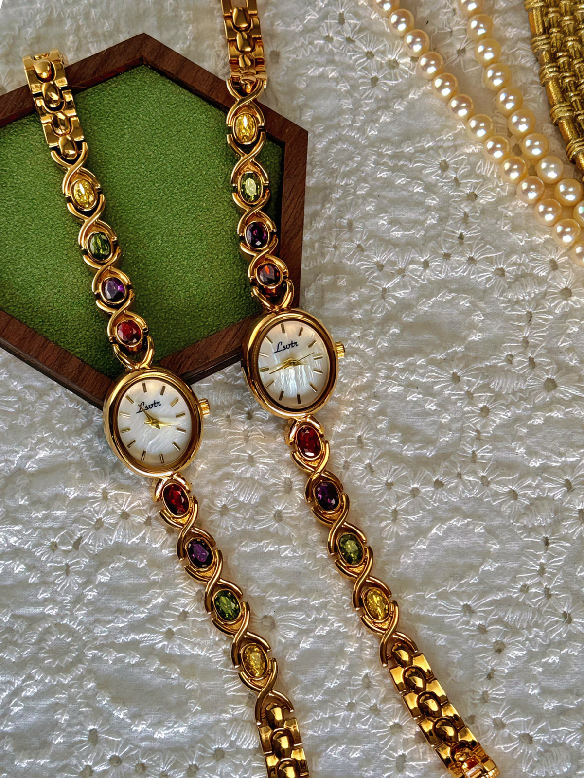 1pc New High-End Luxury Women’s Watch Embedded With Colorful Tourmalines