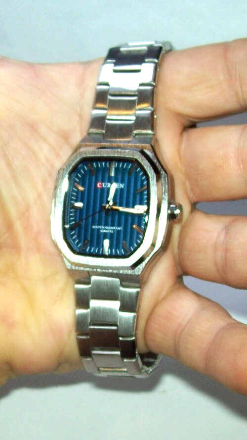 NEW Octagonal Formal Dress Watch Push Button Deploy fits 6.5-6.75″ Runs Great