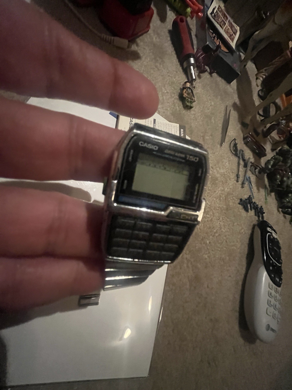 vintage CASIO Calculator data bank 150 DBC-1500 1477 LCD digital WATCH w/ Guide