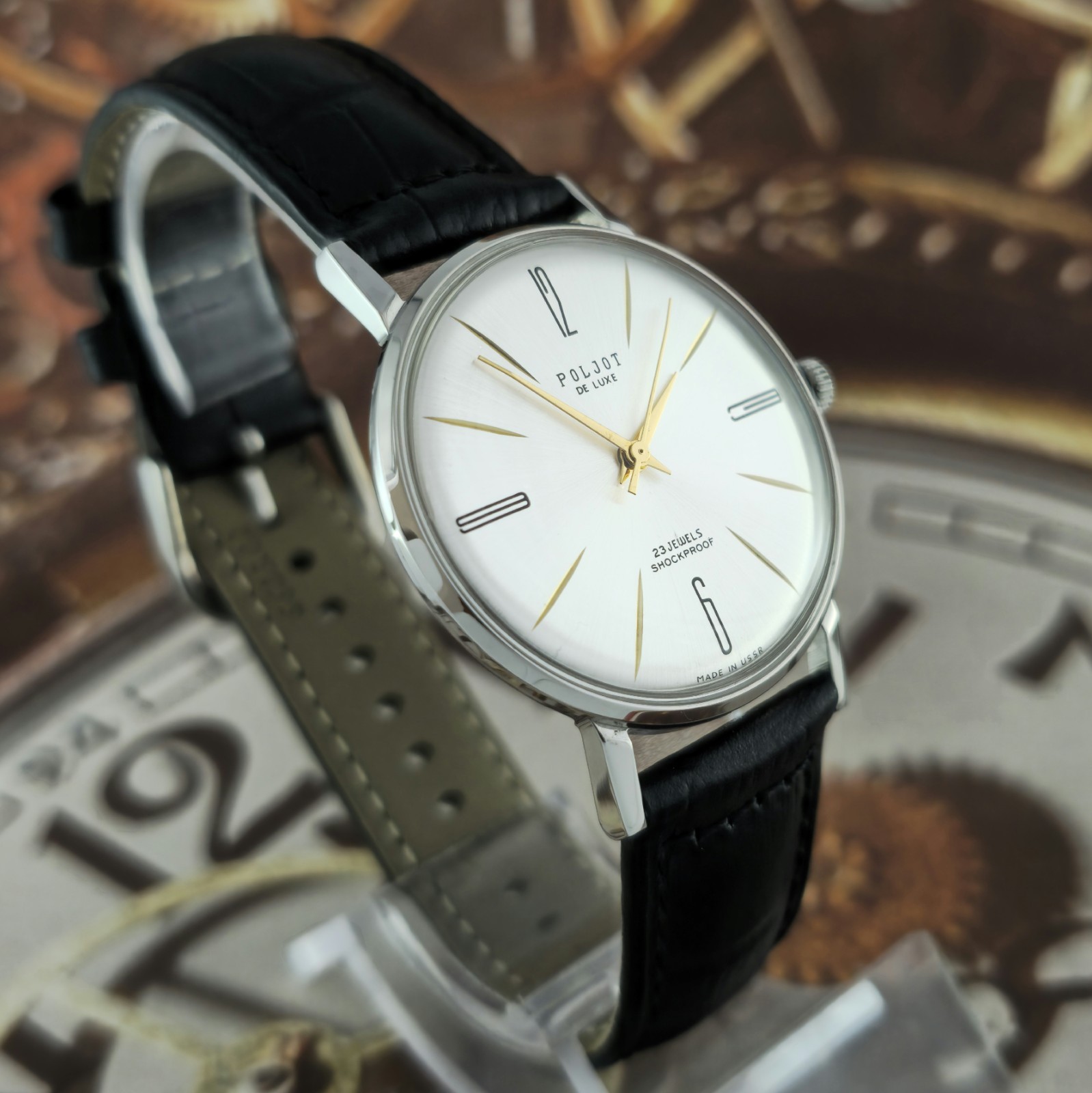 Watch USSR Poljot De LUXE Ultra SLIM 23 Jewels Soviet Vintage Wristwatch 2209