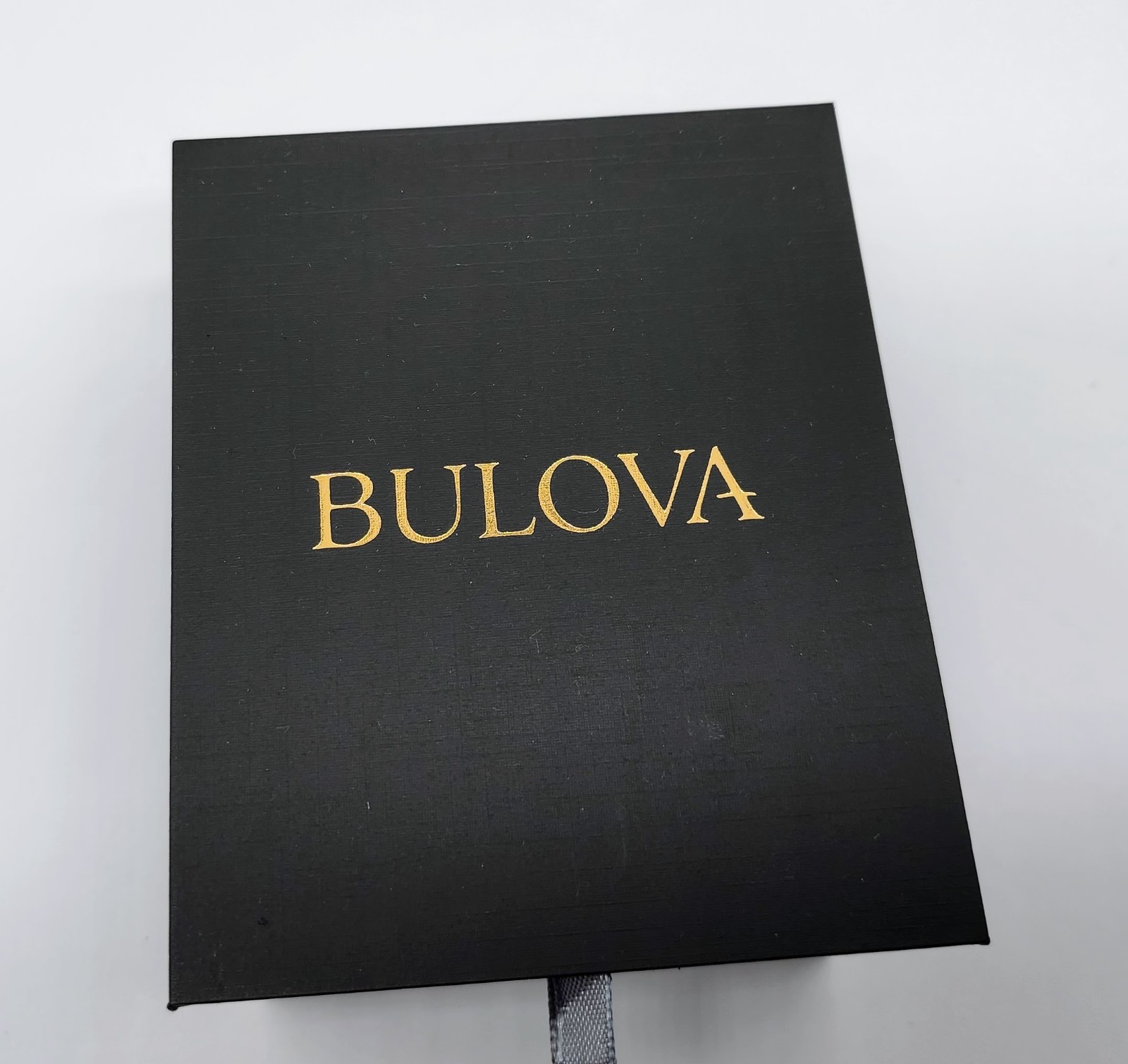 Bulova Automatic Gold Tone Black Dial Leather Band Men’s Watch 97A166