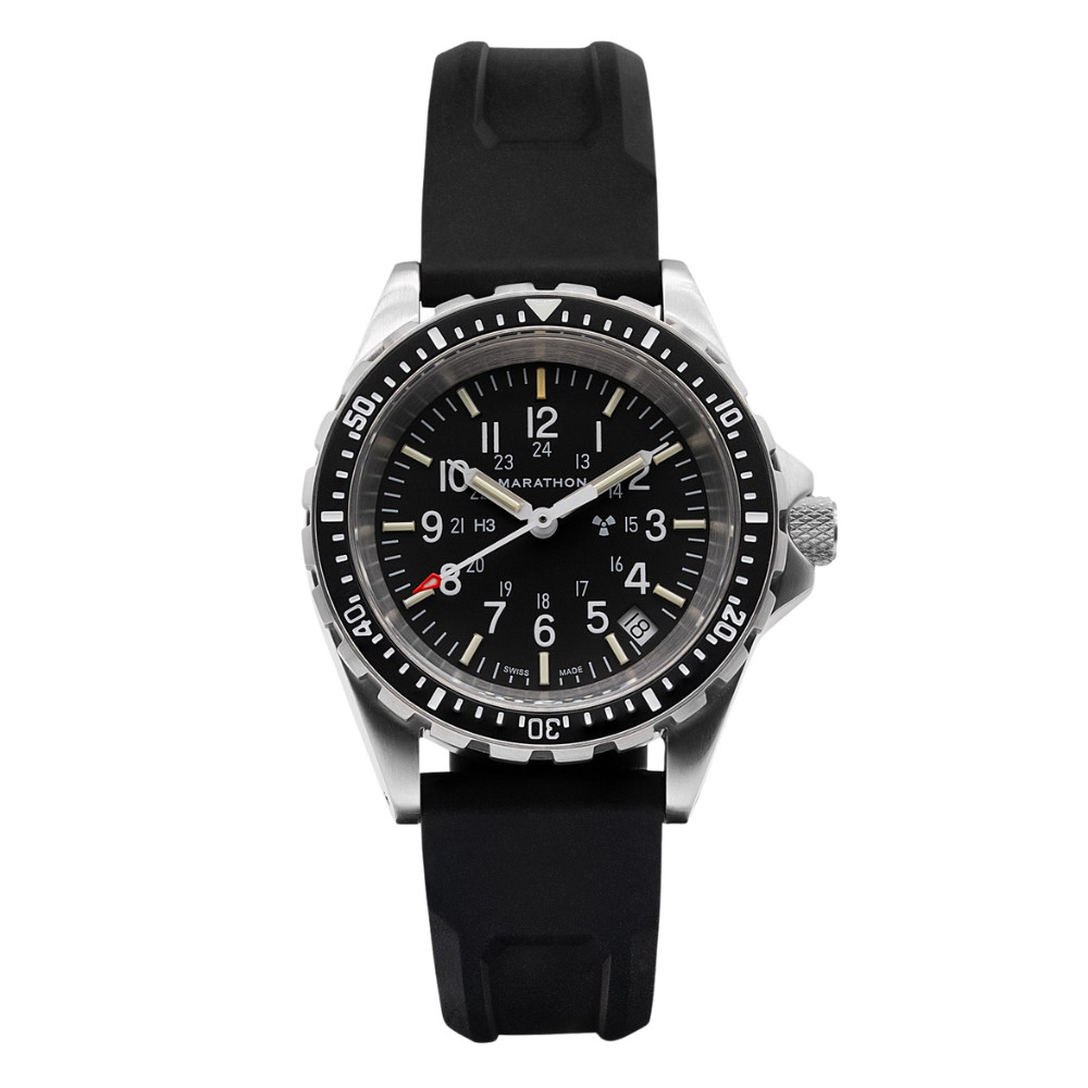 Divers Auto Medium Search and Rescue Quartz Black NGM/Rubber | Matte Black Dial