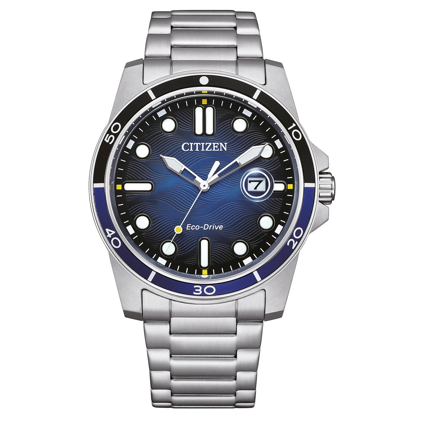 Citizen Men’s Marine 1810 Eco-Drive Blue Dial Watch – AW1810-85L NEW