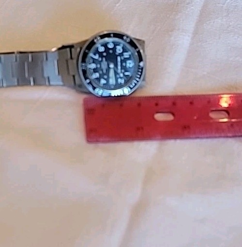 VTG Milan Quartz Watch Men 30m Silver Black Fixed Bezel Date Analog New Battery
