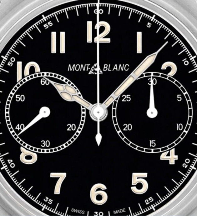 NEW MONTBLANC 1858 STEEL AUTOMATIC CHRONOGRAPH BLACK DIAL #117835 ~ $4,600