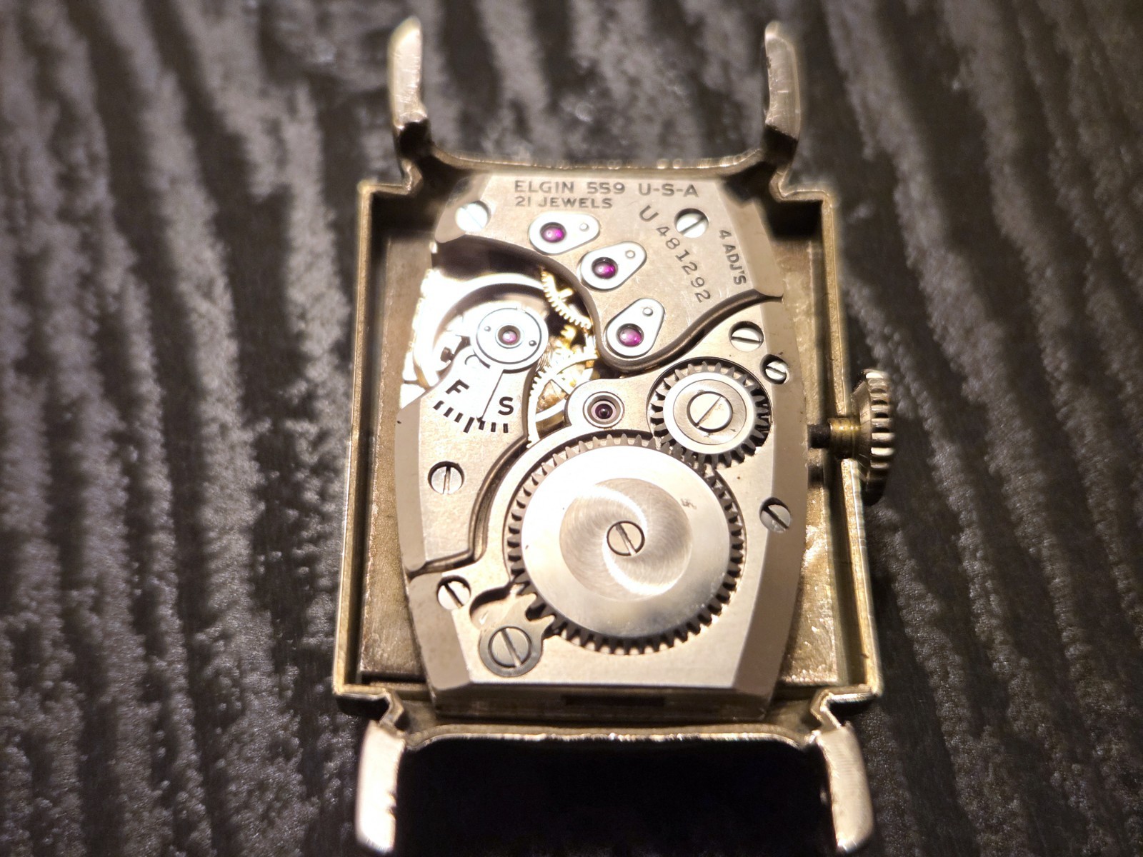 1947 Lord Elgin 4609C 559 21 Jewels 14K White GF – Runs