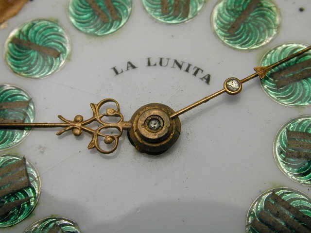 VINTAGE 1890 SWISS LA LUNITA FANCY DIAL HANDS POCKET WATCH MOVEMENT CYLINDER
