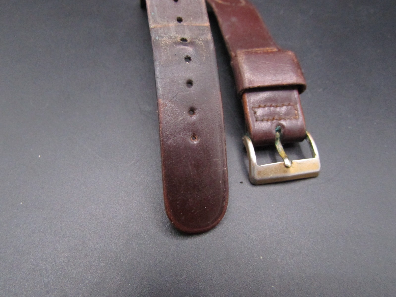 Vintage Rare Kreisler Shell Cordavan Leather Dark Brown Watch Band Strap 17mm
