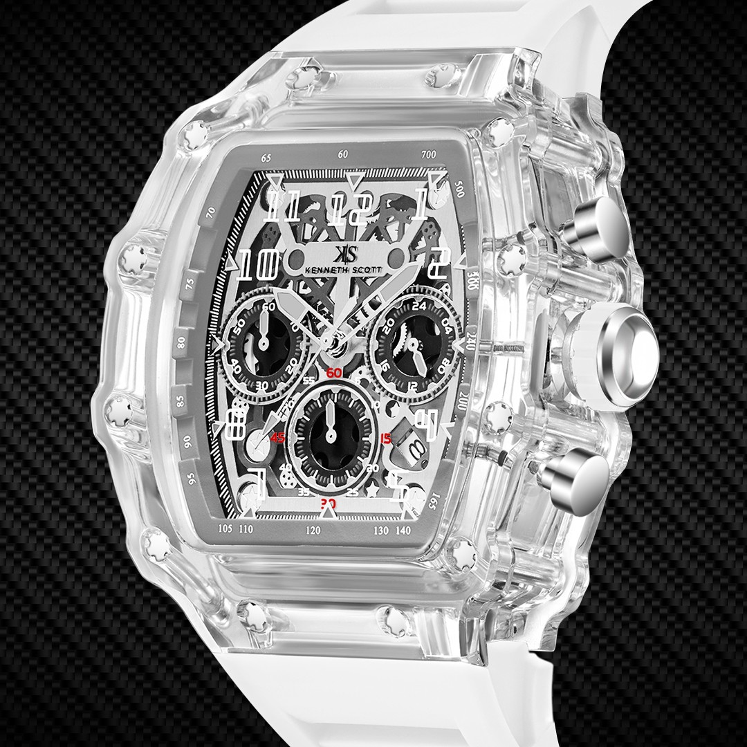 Kenneth Scott Men’s Multi Function Watch | Ivory Dial, 44.3mm, 50 m (5 ATM)