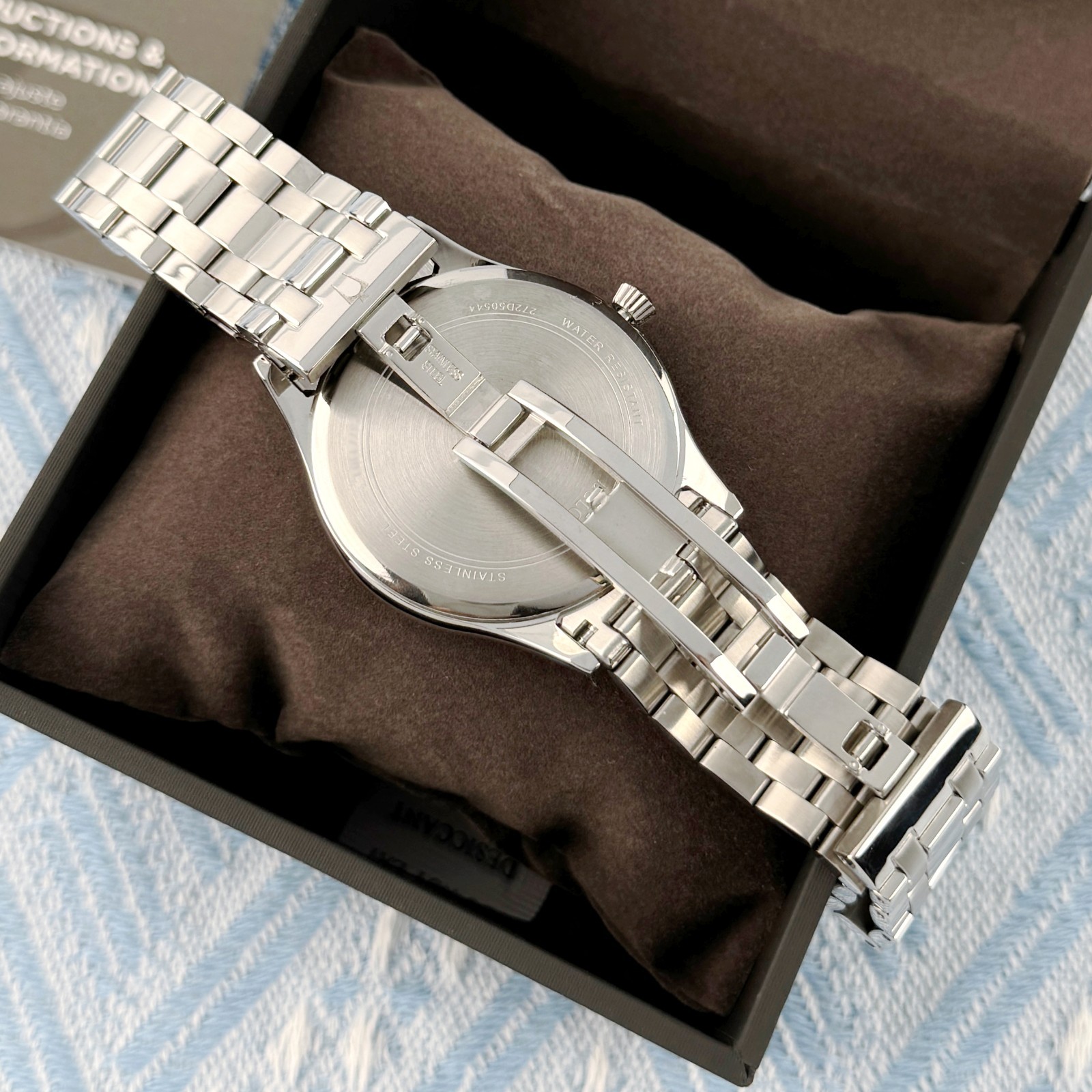 New Bulova Classic Quartz Stainless Steel Men’s Watch Grey Dial 40mm/96B261