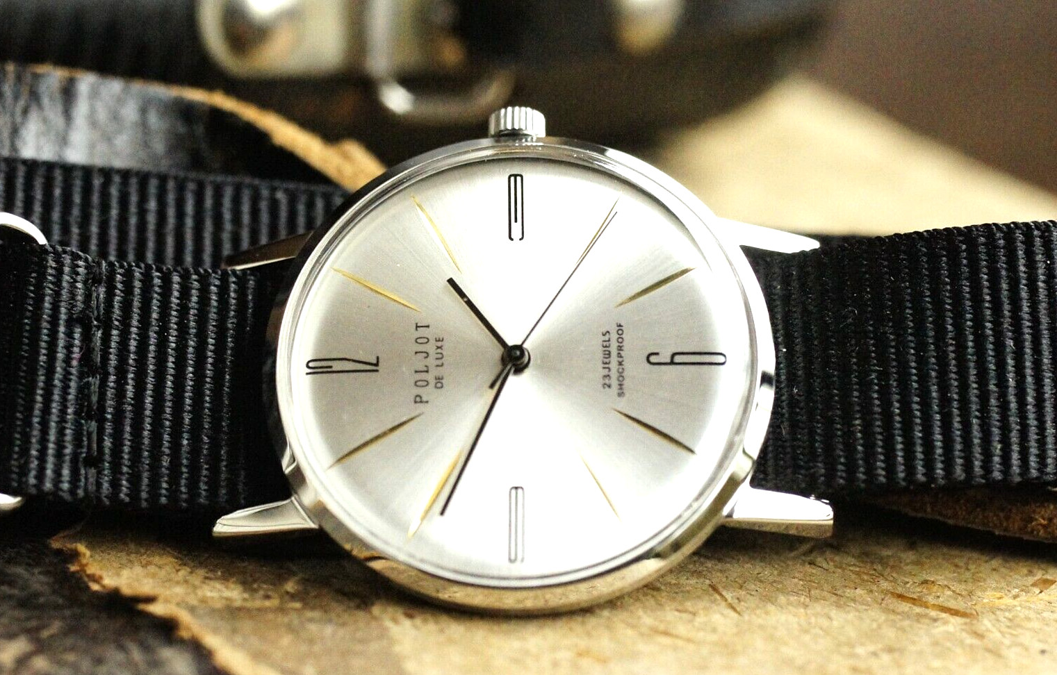 POLJOT De Luxe Ultra SLIM Mechanical Watch leather strap Men’s Vintage