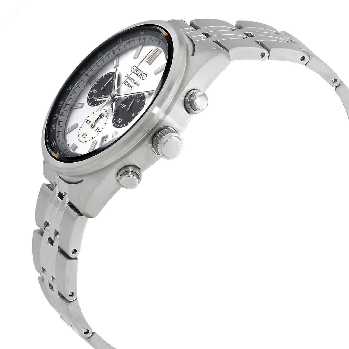 Seiko Motorsports Chronograph Quartz White Dial Men’s Watch SSB425P1