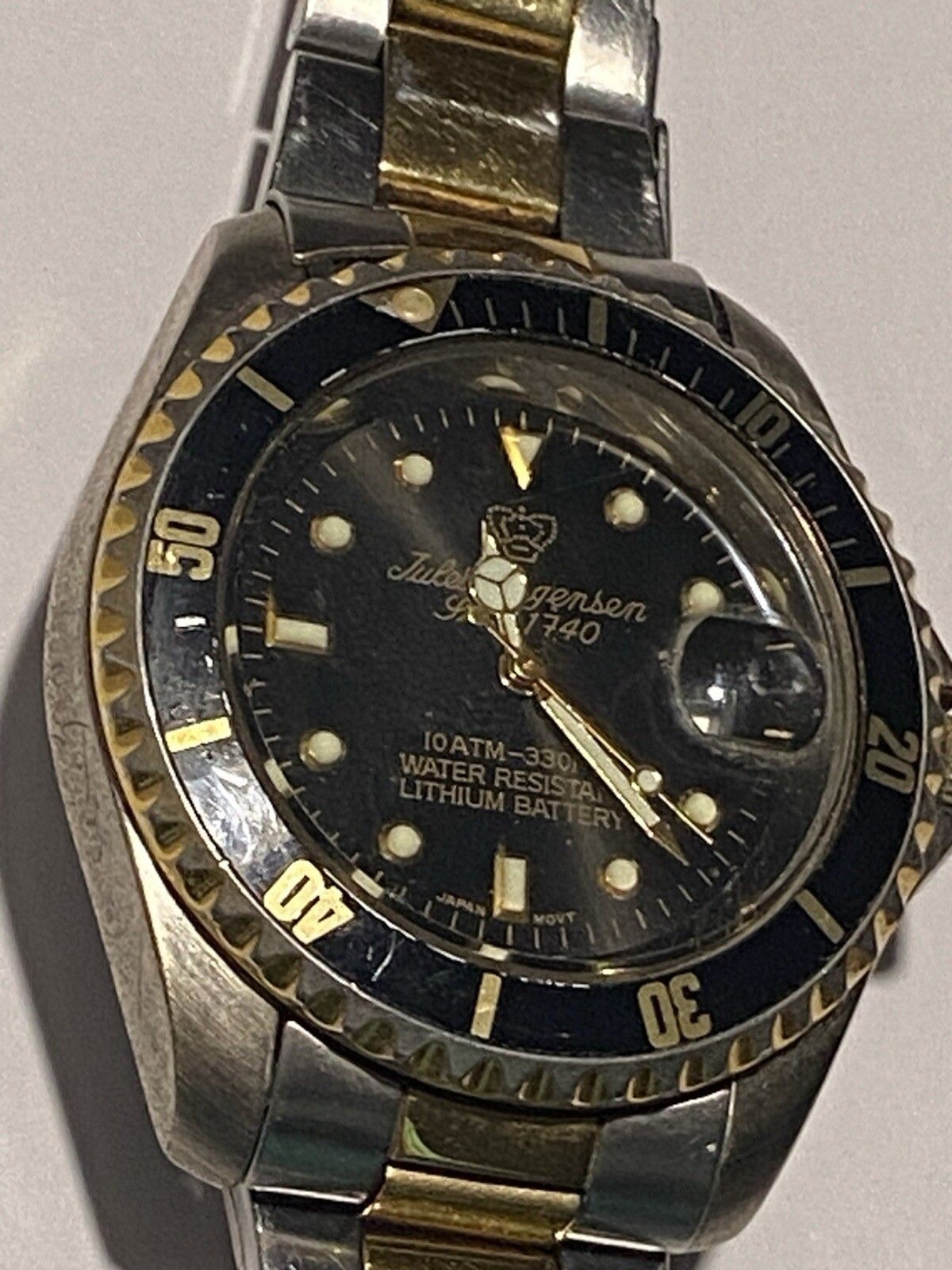 Jules Jurgensen Watch Sea Diver 7371 Two Tone Screw-Down Crown Water Resistant