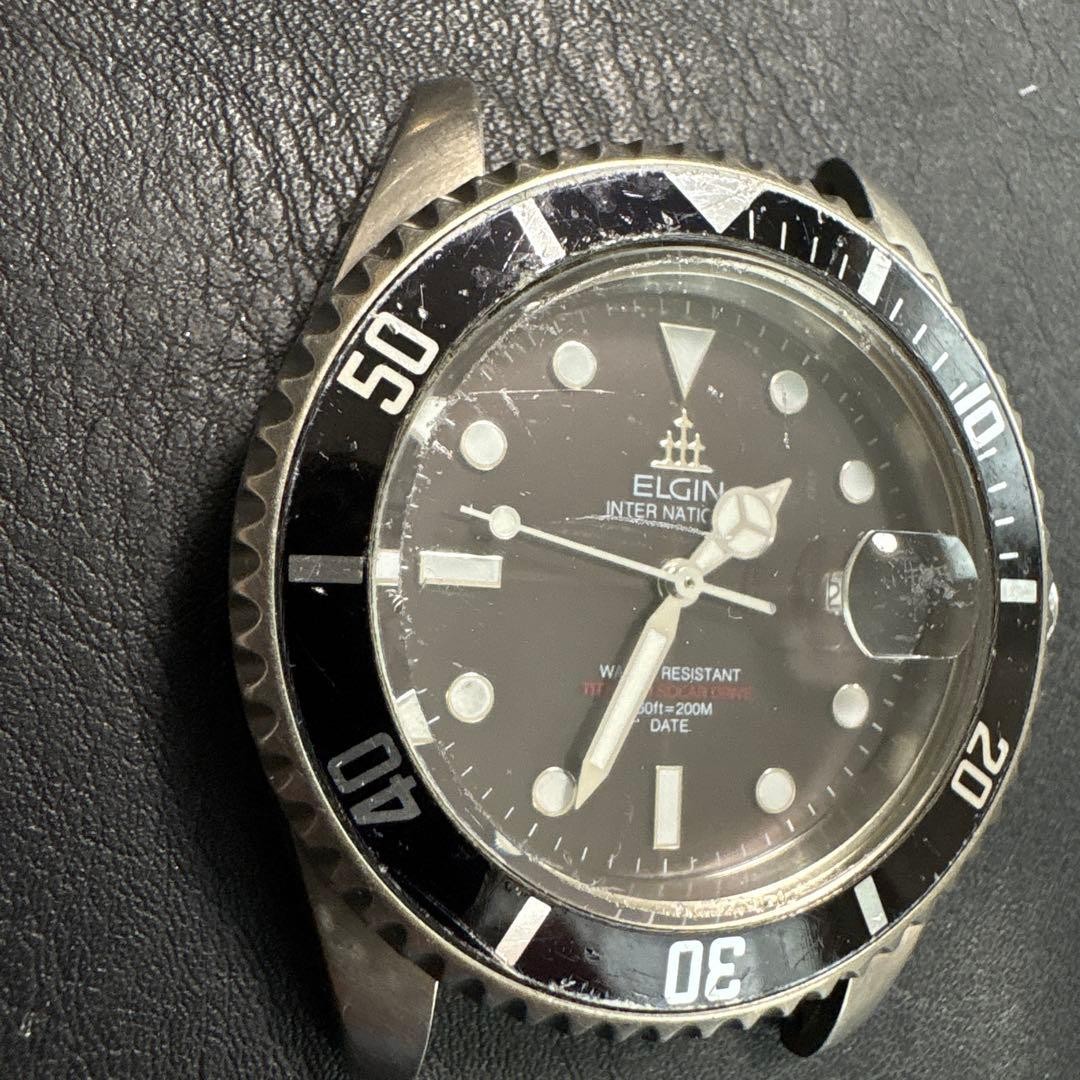 Elgin Titanium Solar Diver Watch 2000s Used