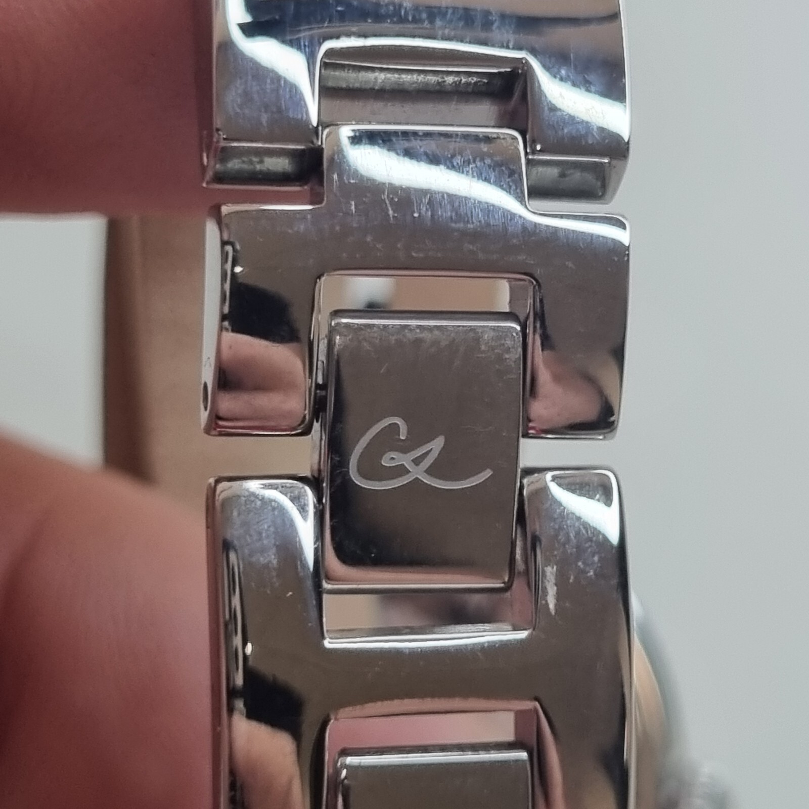 Christian Lacroix Silver & Black Leather Ladies Watch N°8010902 New Old Stock